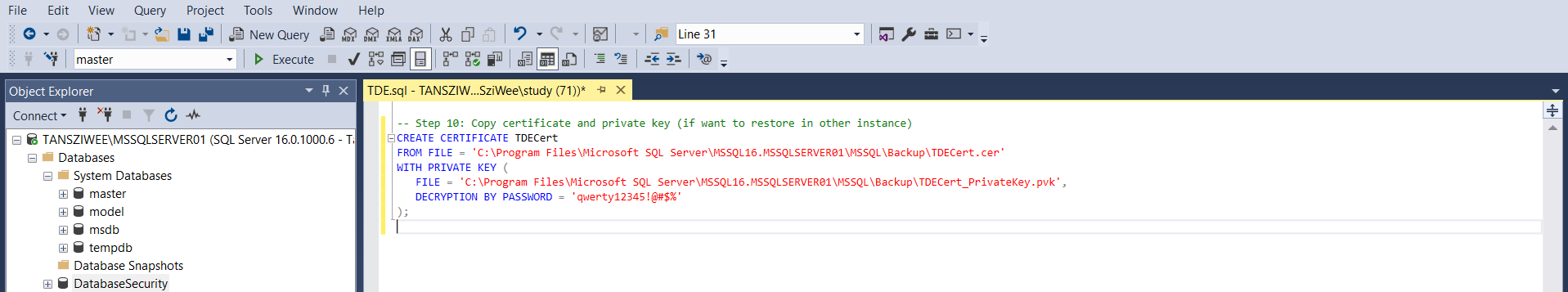 Restore the database